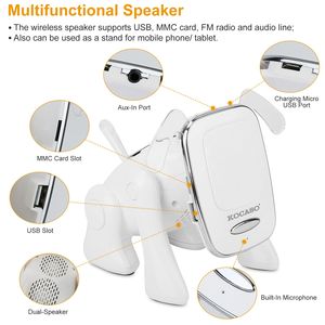 Cute <b>Mini</b> Portable Wireless <b>Speaker</b> for Puppies Music Player with Stereo Bass Built-in Mic FM Radio MMC Card for Dogs - Product Image 4
