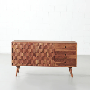 Modern Acacia Wood <b>TV</b> Unit Solid Wood Cabinet with Smooth Finish and Functional Storage Compartments Stylish - Product Image 1