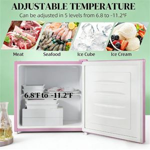 Mini Refrigerador Vertical Rosa de Escritorio, Pequeño y Conveniente - Product Image 2