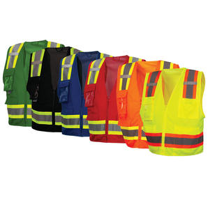 Gilet de sécurité confortable et respirant avec bandes réfléchissantes haute visibilité pour les travailleurs de chantier en extérieur – Gilet pour hommes - Product Image 6