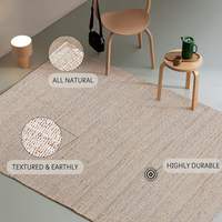Modern Living Room Carpets 100% Jute Cotton Handmade Braided Woven Reversible Flat Pile Pet Friendly Floor Rugs Home Travel