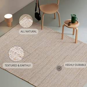Alfombras Modernas para Sala de Estar, 100% Yute y Algodón, Hechas a Mano, Tejidas, en Venta - Product Image 4