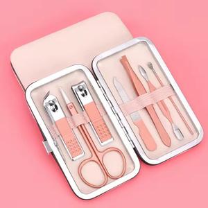 7 in 1 Professional Durable Stainless Steel <b>Nail</b> Kit Manicure Tools Set with Portable <b>Case</b> Pink Classic Style for Adult - Product Image 6