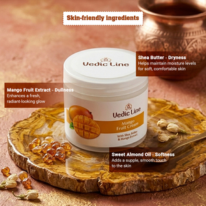 VEDICLINE Crema Facial de Masaje con Manteca de Karité y Mango Natural - 100ml Nutrición Profunda, Iluminación de la Piel, Suavidad y Aspecto Saludable - Product Image 5