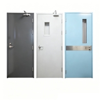 Porte coupe-feu en acier colorée sur mesure, résistante 1 heure, avec cadre galvanisé et apprêt, pour usage en sortie de bâtiment de bureaux
