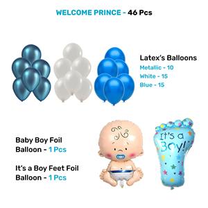 Kit de Décoration Bienvenue Princesse Bébé Garçon Thème Bleu avec 46 Pièces, Ensemble de Ballons et Guirlande en Aluminium pour Baby Shower et Fête de Bienvenue Nouveau-né - Product Image 2