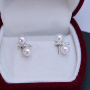 S925 <b>Silver</b> Freshwater 4-5mm Strong Light <b>Pearl</b> Stud <b>Earrings</b> for Women Female Ins Niche Temperament <b>Earrings</b> - Product Image 1