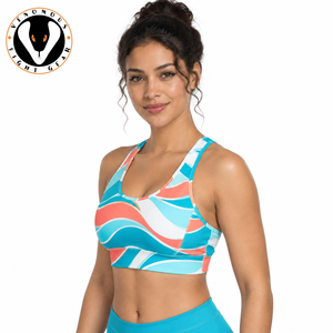 Soutien-gorge de sport Venomous Fight Gear pour femme, imprimé géométrique, dos nageur, col rond, maintien moyen, respirant, vêtement de fitness de haute qualité - Product Image 2