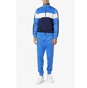 Conjunto Deportivo para Hombre con Bloques de Color, Chaqueta con Cierre y Pantalones Jogger, Ropa Deportiva con Logotipo Personalizado para Entrenamiento, Transpirable, de Poliéster, para Primavera - Product Image 1