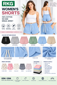High <b>Waist</b> Skinny Fit <b>Elastic</b> <b>Waist</b> Women's Shorts - Product Image 3