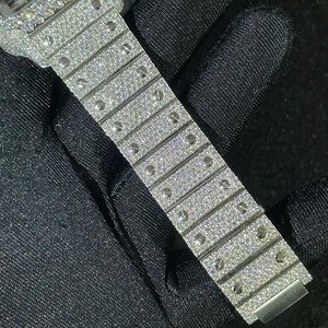 Custom Handcrafted Beauty Jewels Art Unisex Classic Hip Hop Automatic Mechanical Square <b>Case</b> 100 Bar Water Resistant <b>Watch</b> - Product Image 2