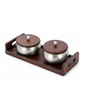 Ensemble de bols à dattes en métal plaqué or de style arabe avec couvercles, motif ajouré, pots à khajoor et plateau de service pour la décoration de l'Aïd Moubarak - Product Image 2