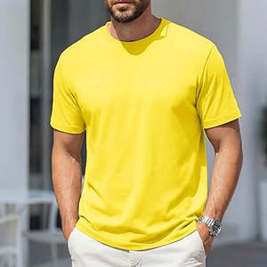 Vêtements de sport personnalisés pour hommes |   T-shirt de performance en polyester jaune citron de qualité supérieure, 200 g, séchage rapide, pour le sport |   Gymnase en gros - Product Image 2