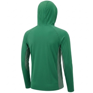 Custom Men's Green Long Sleeve Hoodie <b>Face</b> Cover Anti-UV Breathable Fishing Wear Pullover Solid Color Spandex/Polyester Upf 50 - Product Image 2