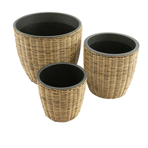 Handwoven Round Rattan <b>Planter</b> with Inner <b>Plastic</b> Liner, Rustic Home Decor Garden Pot, Wholesale Vietnam Direct Manufacturer - Product Image 5