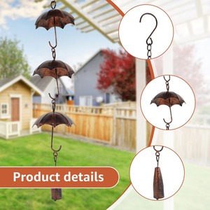Chaîne de pluie élégante en métal pour les entrées de jardin et les murs extérieurs - Product Image 4
