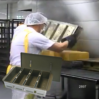 ATLAS STAR Moule à pain antiadhésif en alliage d'aluminium 900g à 4 sangles avec couvercle, ustensile de cuisson professionnel pour usine de boulangerie centrale