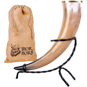 Corne à boire authentique de buffle de qualité supérieure avec support, logo personnalisé, 2 pièces, fournisseur en gros - Product Image 5