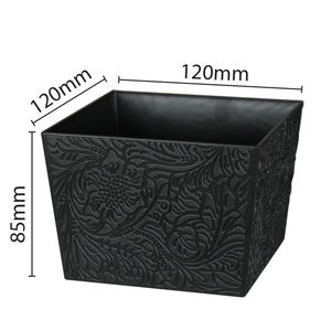 Pots de fleurs imprimés en relief 3D, design classique batik, carrés, en plastique léger, 12cm(L)x12cm(P)x8.5cm(H), cadeau idéal pour la maison - Product Image 3