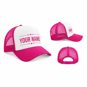Casquette Trucker en Maille Personnalisée avec Impression de Nom, Ajustement Réglable, Unisexe, Décontractée, Printemps-Été, Design 5 Panneaux - Product Image 3
