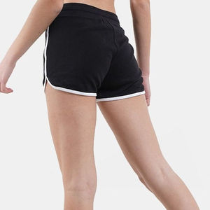 Shorts Bermuda de Cintura Alta para Mujer, Logotipo Personalizado, Felpa de Algodón, Transpirables, de Secado Rápido, Teñido Liso, Cintura Elástica, Verano - Product Image 4