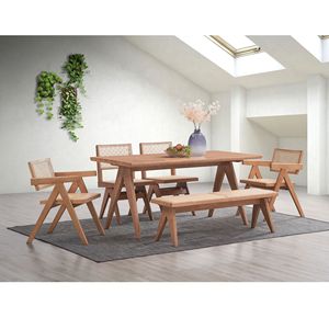 Set di 2 Sedie da Pranzo Beige e Naturali con Design Laterale - Product Image 6