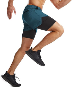 <b>Men</b> 2-in-1 Cycling & Running <b>Shorts</b> Outdoor Sports <b>Shorts</b> with Built-In <b>Compression</b> Liner Breathable Fishing & Workout Pants - Product Image 3