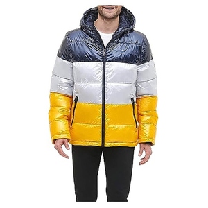 Custom Fashion Style Men's Black Warm Waterproof Hooded Puffer Jacket Wholesale <b>Winter</b> Streetwear <b>Quilted</b> Down Jacket - Product Image 4