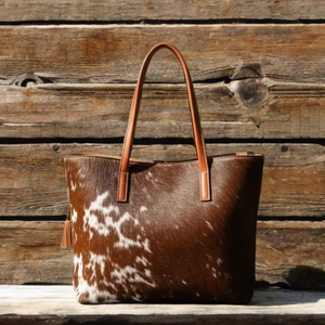 Sac fourre-tout en cuir de vachette avec pompon, sac à bandoulière en cuir véritable pour femme, style bohème, ouverture supérieure, grande capacité, usage quotidien - Product Image 3