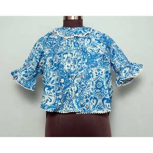 Robe évasée d'été pour femme, style décontracté et vintage, à motif floral, 100 % coton respirant et écologique, col rond, taille naturelle, grande taille - Product Image 1