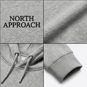 North approach เสื้อสเวตเชิ้ตมีฮู้ดสำหรับผู้ชาย, เสื้อสเวตเชิ้ตมีฮู้ดสีเทาแบบปกติมีกระเป๋าด้านหน้าใส่ลำลองผ้าคอตตอนผ้าเฟรนช์เทอร์รี่สำหรับฤดูใบไม้ร่วง - Product Image 4