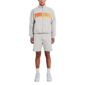 Ensemble 2 pièces homme été respirant couleur unie : T-shirt et short personnalisables 100% coton – Veste et short décontractés pour l'été - Product Image 6