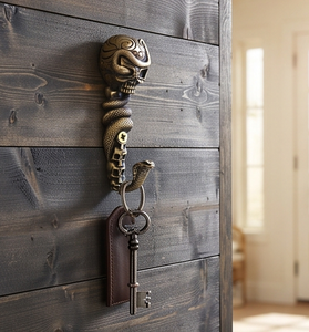 Antique Metal Skull Snake Wall <b>Hook</b> With Coil Design Durable Material Elegant Finish <b>For</b> Decorative <b>Hanging</b> - Product Image 5