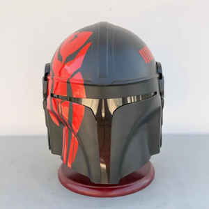 Casque de guerrier galactique noir et rouge, accessoire de costume de cosplay, armure de science-fiction, coiffe, accessoire de fête d'Halloween, artisanat en métal - Product Image 3