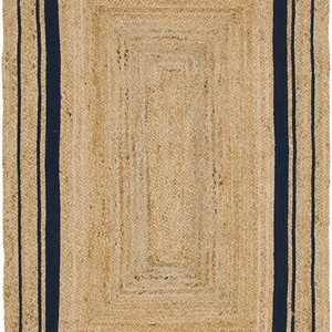 Tapis rectangulaire en jute, couleur unie, tissage plat, écologique, style ferme, pour salon, nettoyage facile, épaisseur fine - Product Image 2