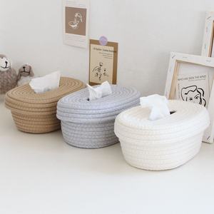 Boîte à mouchoirs rustique en jute faite à la main – Porte-mouchoirs décoratif naturel pour hôtels et restaurants - Product Image 1