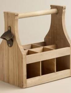 Bottle Bamboo Wine Bottle <b>Rack</b> & Beer Basket Eco-Friendly Carrier with Bottle Opener <b>for</b> Camping Use - Product Image 3