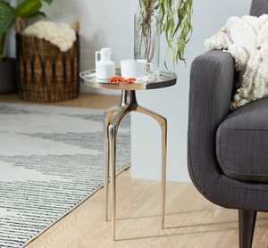 Mesa de Centro Redonda Moderna para Ahorrar Espacio, 20 Pulgadas de Altura, Mueble Decorativo para Sala de Estar - Product Image 2