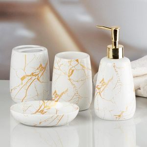Luxury White Marble Eco-Friendly Durable <b>Bathroom</b> <b>Set</b> Modern Minimalist <b>Accessories</b> Perfect for Home Resort Stylish <b>Bathrooms</b> - Product Image 1