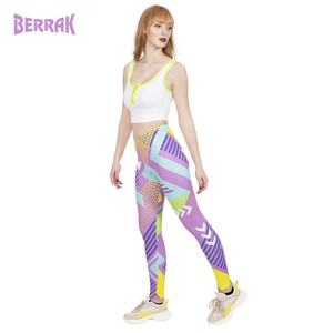 Macheda — Legging feuilles tropicales pour femme, pantalon de Fitness Sexy, taille haute, extensible, bleu, imprimé feuilles tropicales, nouvelle mode - Product Image 5