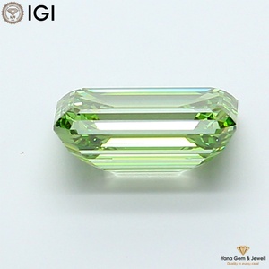 เพชรสีเขียวแฟนซีสดใส ความสะอาดระดับ VS1 น้ำหนัก 5.50 กะรัต ทรงมรกต พร้อมใบรับรอง IGI สำหรับการทำเครื่องประดับใหม่ เพชร CVD ที่เพาะเลี้ยงในห้องปฏิบัติการ - Product Image 5