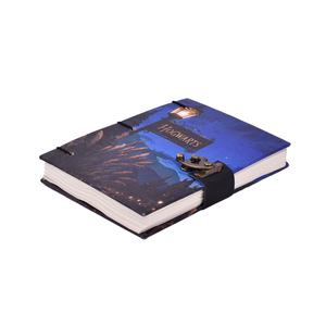 <b>A5</b> Cardboard Cover <b>Notebook</b> with Metal Lock 200 Pages Handmade Paper | Journal Vintage Fantasy Design Diary Sketchbook Gift - Product Image 1