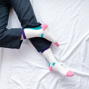 Chaussettes à pois pour femmes, mode coréenne, en coton peigné - Product Image 5