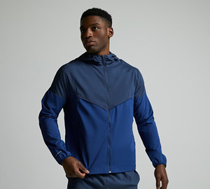 Men's Hooded Windbreaker Set Color Blocking Zipper Closure Sporty Outdoor Wear Summer Polyester Material - Product Image 2