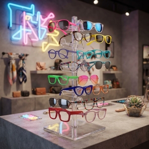 Crystal Clear Acrylic Modern Removable Sunglass & Eyewear Display Stand Professional Optical Store Retail Counter Fashion - Product Image 3