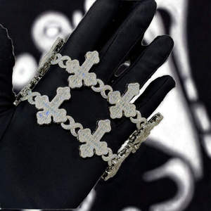 Bracelet Fleur en Argent 925 Plaqué Or 14K avec Diamants et Chaîne Cubaine – Bijou Tendance pour Femme, Idéal Cadeau et Soirées - Product Image 2