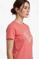Kaos Wanita Warna Pink Coral Y2K Motif Bunga Pelangi Kerah Bulat Regular Fit Lengan Pendek 100% Katun Rajutan Jersey Musim Semi Musim Panas OD