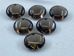 Lote de 8 Piezas de Cuarzo Ahumado Ovalado Pulido de 12x10mm Calibrado para Joyería - Product Image 4