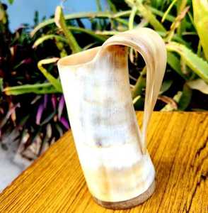 Jarra de Cerveza Hecha a Mano de Cuerno de Buey Pulido, a Prueba de Fugas, Reutilizable, Apta para Lavavajillas y Microondas, Diseño Clásico para Fiestas, Estilo Indio - Product Image 5