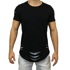 T-shirt pour homme élégant en tissu 100% coton et bambou, matière de haute qualité, doux, confortable, respirant, coupe ample - Product Image 2